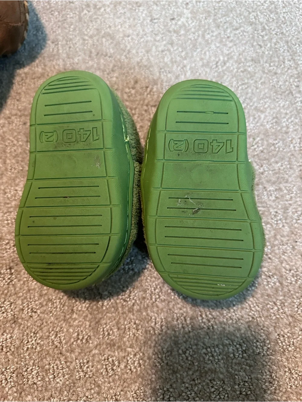 Green Alligator Plush Kids Slippers